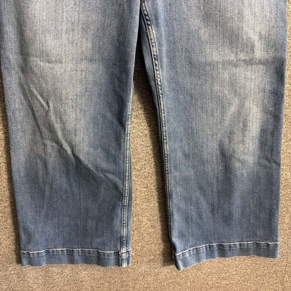 Maeve Women's Size 31 Blue Stretch Denim Colette Wide Leg Cropped Jeans - Picture 4 of 13